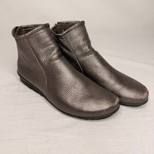 Arche Baryky Back Zip Booties Metallic Brown Bronze EU 37 US 6.5
